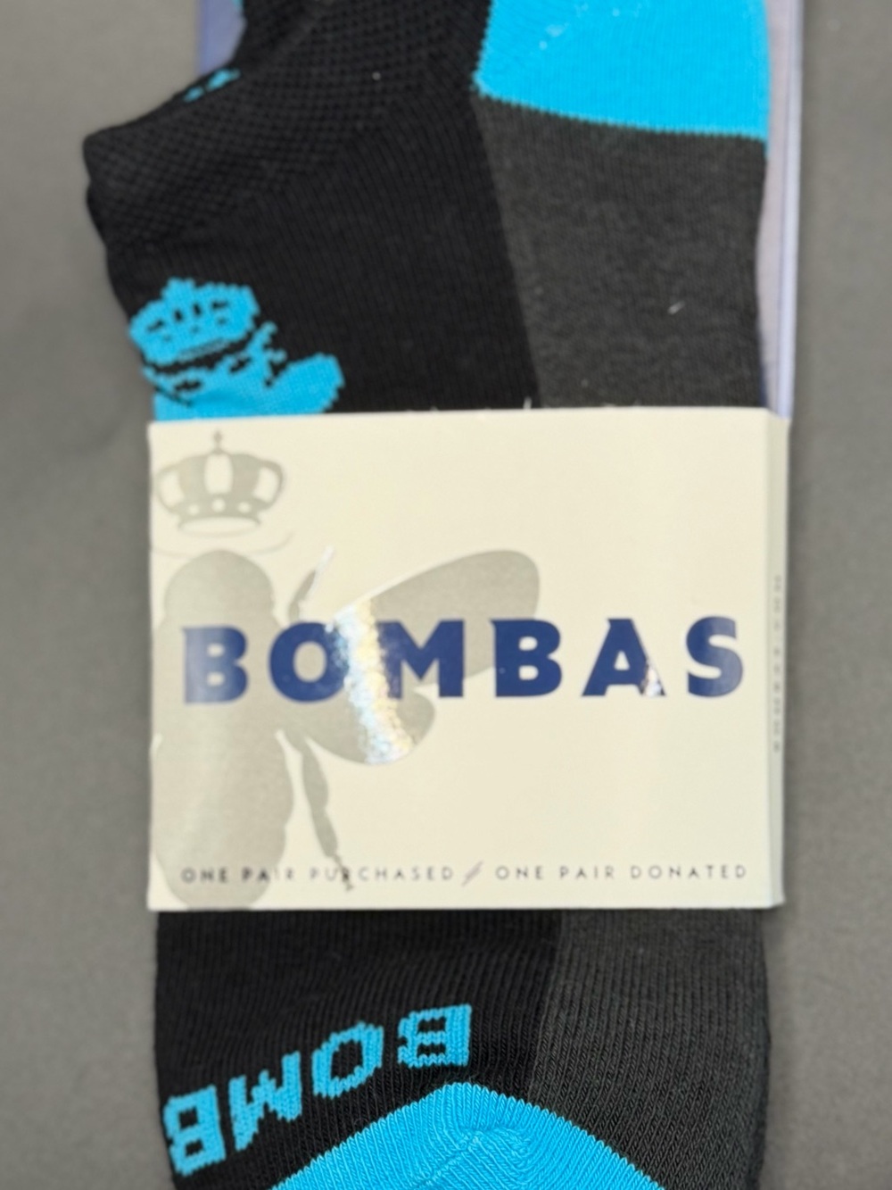 Bombas Black & Bright Blue Crew Socks